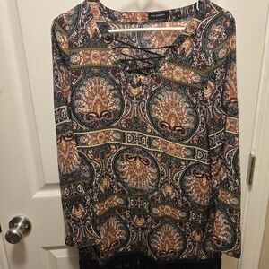 Blu Pepper Multicolor Lace-Up Top